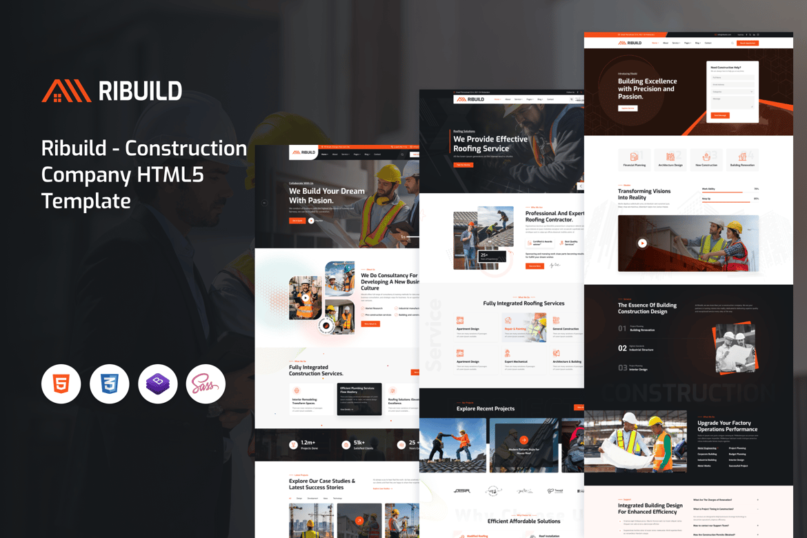 Ribuild – Template Website HTML5 untuk Perusahaan Konstruksi yang Modern