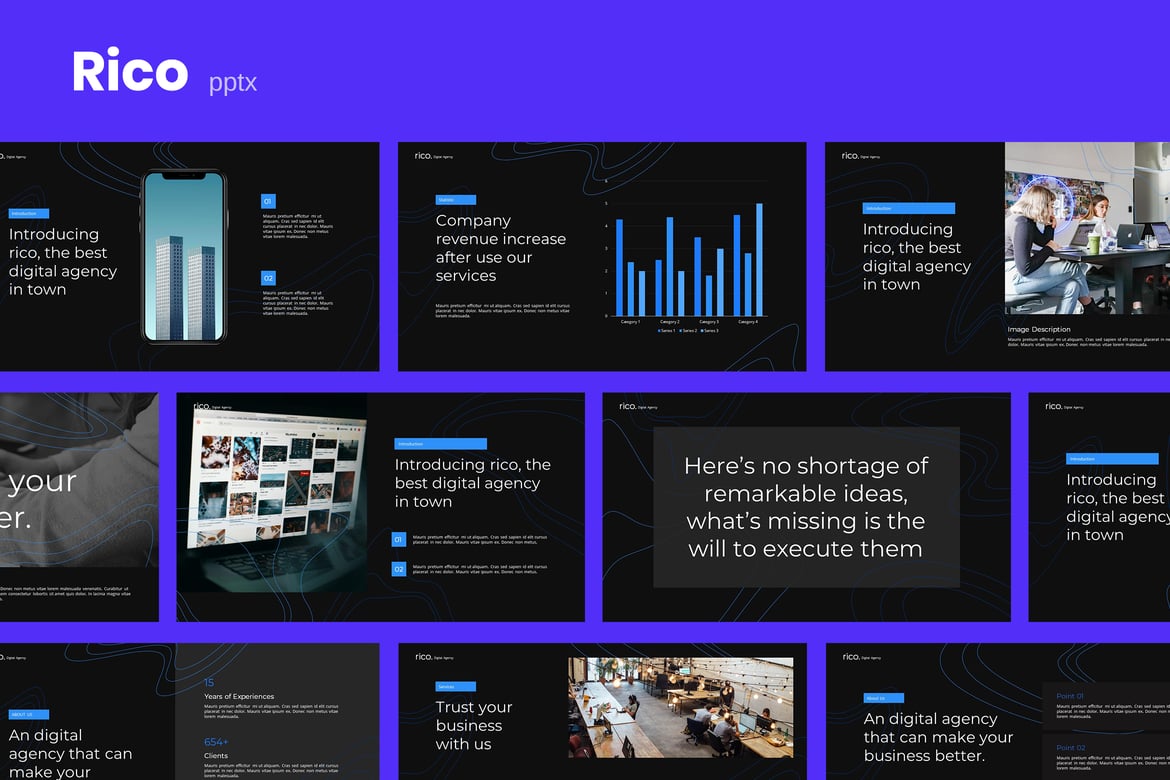 Rico - Template Presentasi PowerPoint untuk Rencana Bisnis Digital