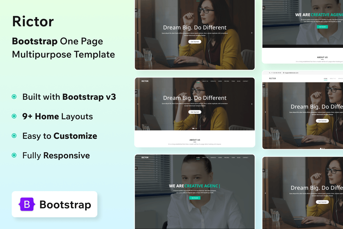 Rictor - Template Website Responsif Satu Halaman yang Serbaguna