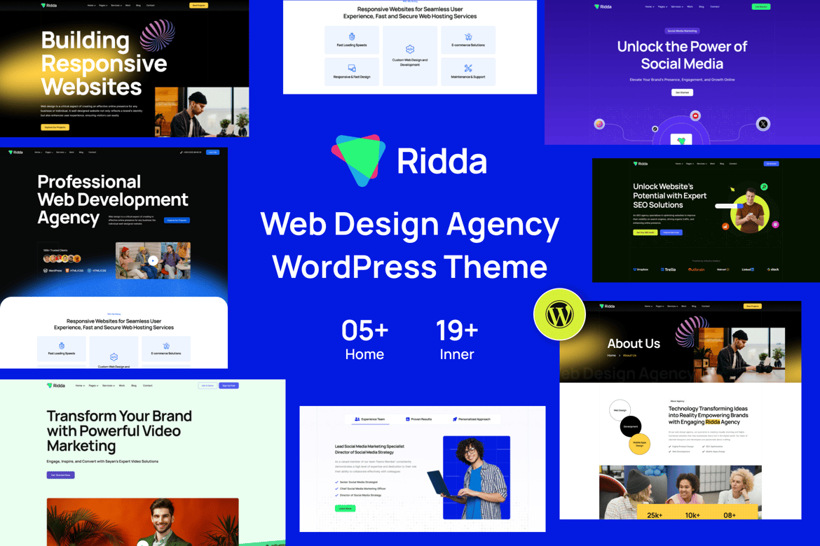 Ridda - Tema WordPress untuk Agensi Desain Web yang Menarik