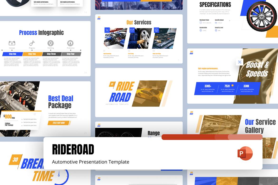 Template Presentasi Rideroad Automotive - PowerPoint yang Menarik