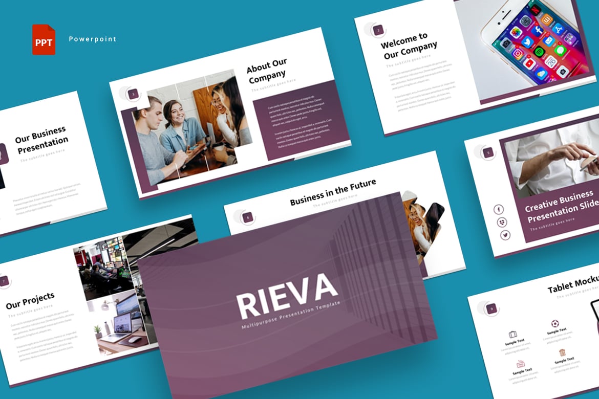 Rieva - Template Powerpoint Serbaguna yang Menarik