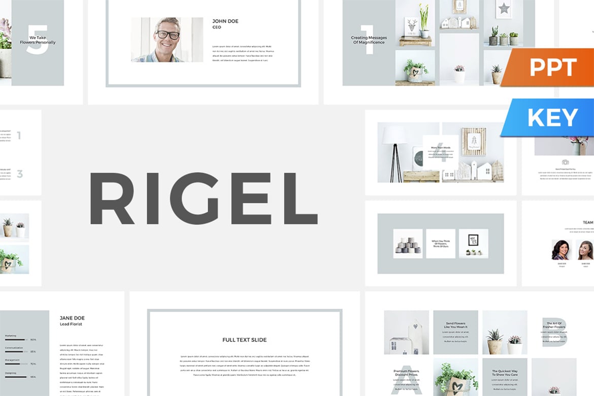 Template Presentasi Rigel untuk PowerPoint dan Keynote yang Elegan dan Fungsional