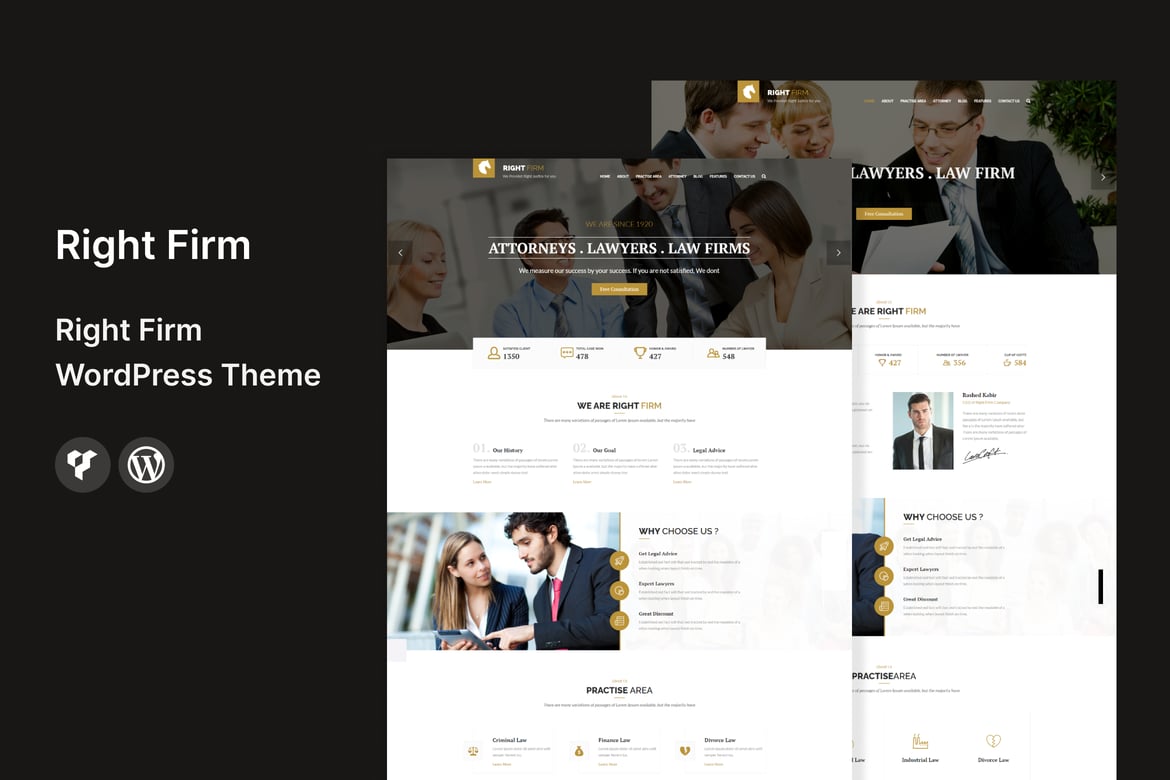 Tema WordPress Hukum Terbaik - Right Firm