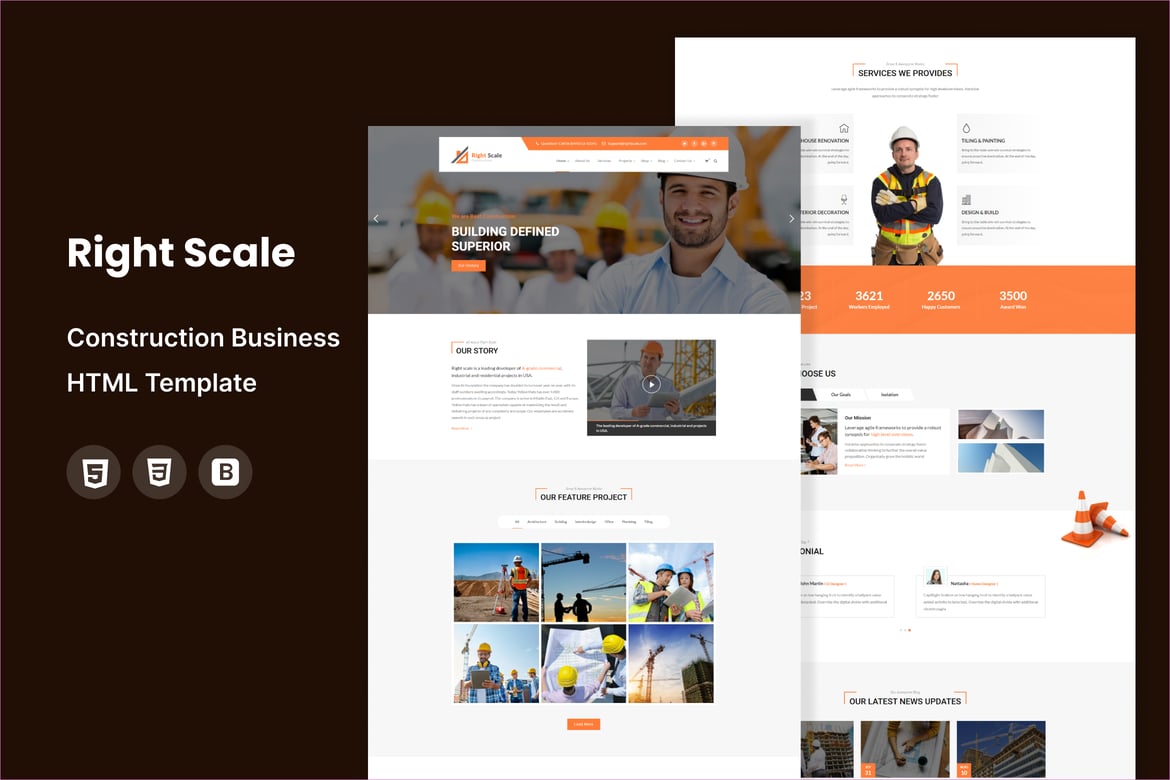 Template Website Konstruksi - Right Scale yang Menawan