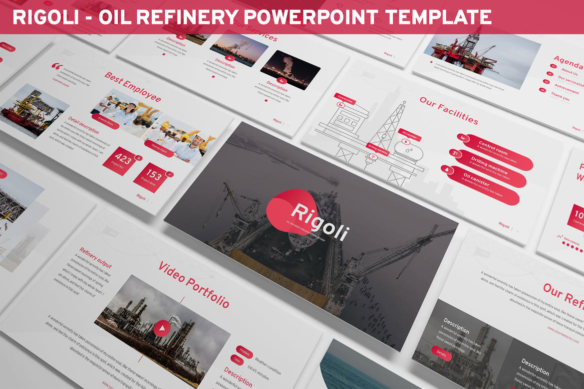 Template Presentasi Powerpoint Rigoli untuk Industri Minyak dan Gas