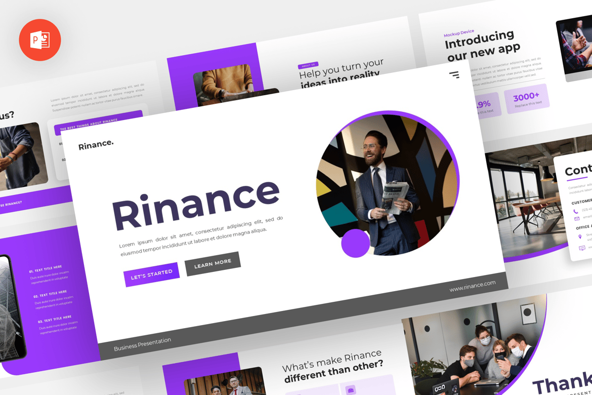 Rinance - Template Powerpoint Bisnis yang Modern dan Profesional