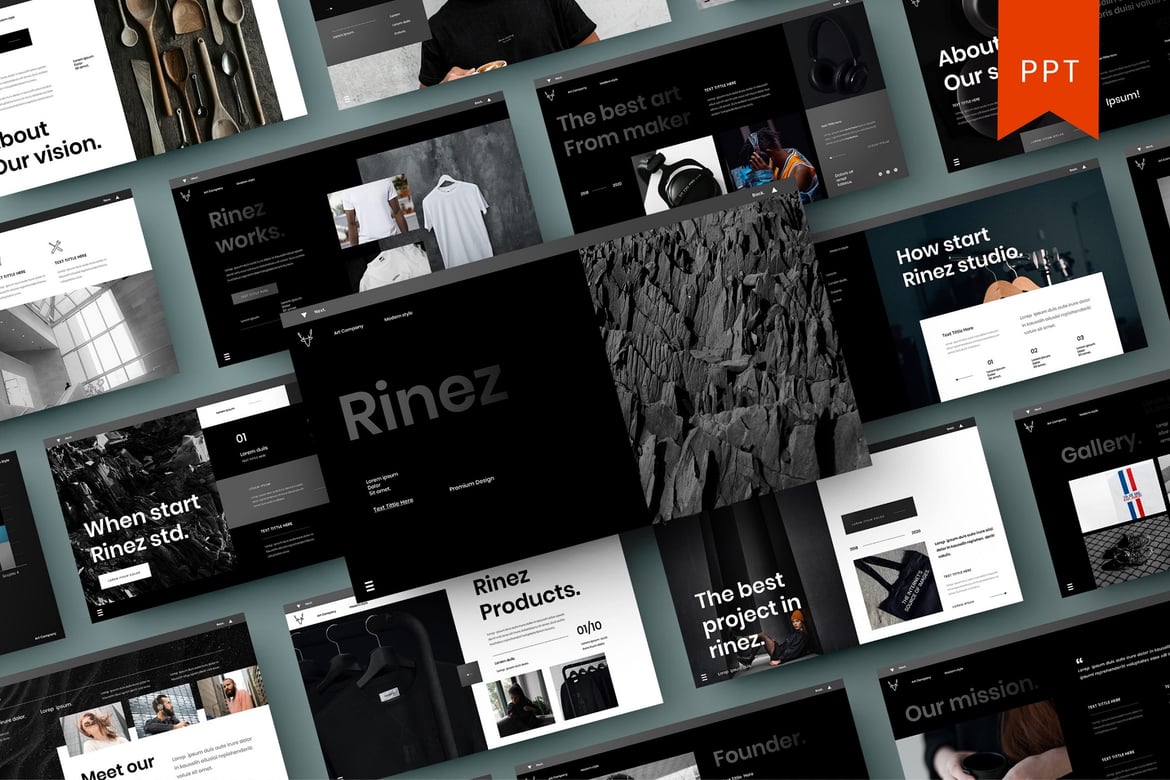 Rinez – Template Presentasi PowerPoint Profesional