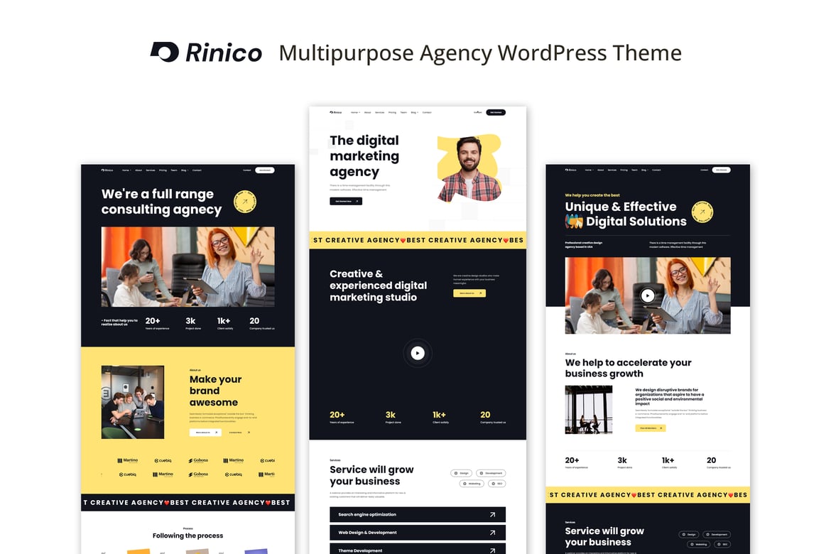 Rinico - Tema WordPress Serbaguna untuk Agensi dan Bisnis