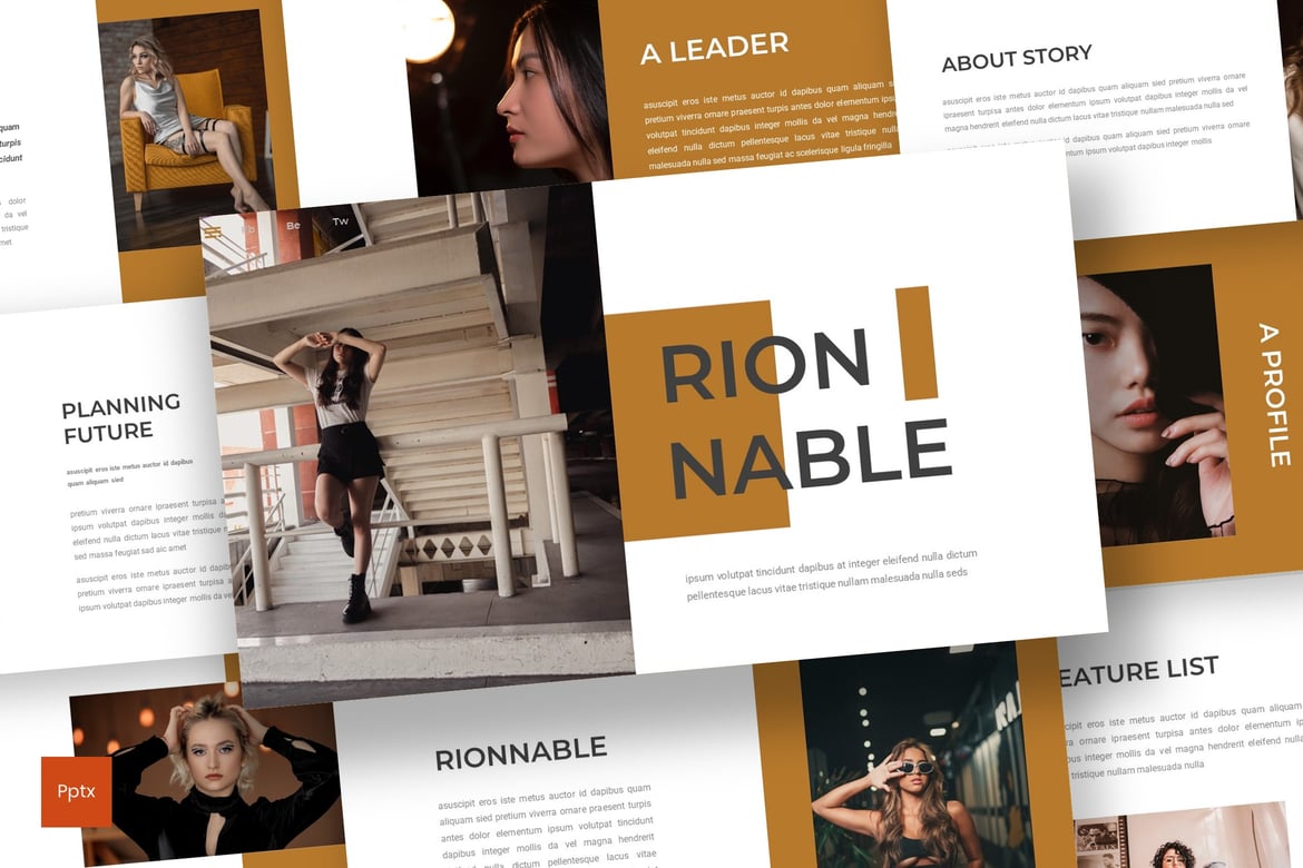 Template Presentasi Powerpoint Rionnable - Desain Minimalis dan Kreatif