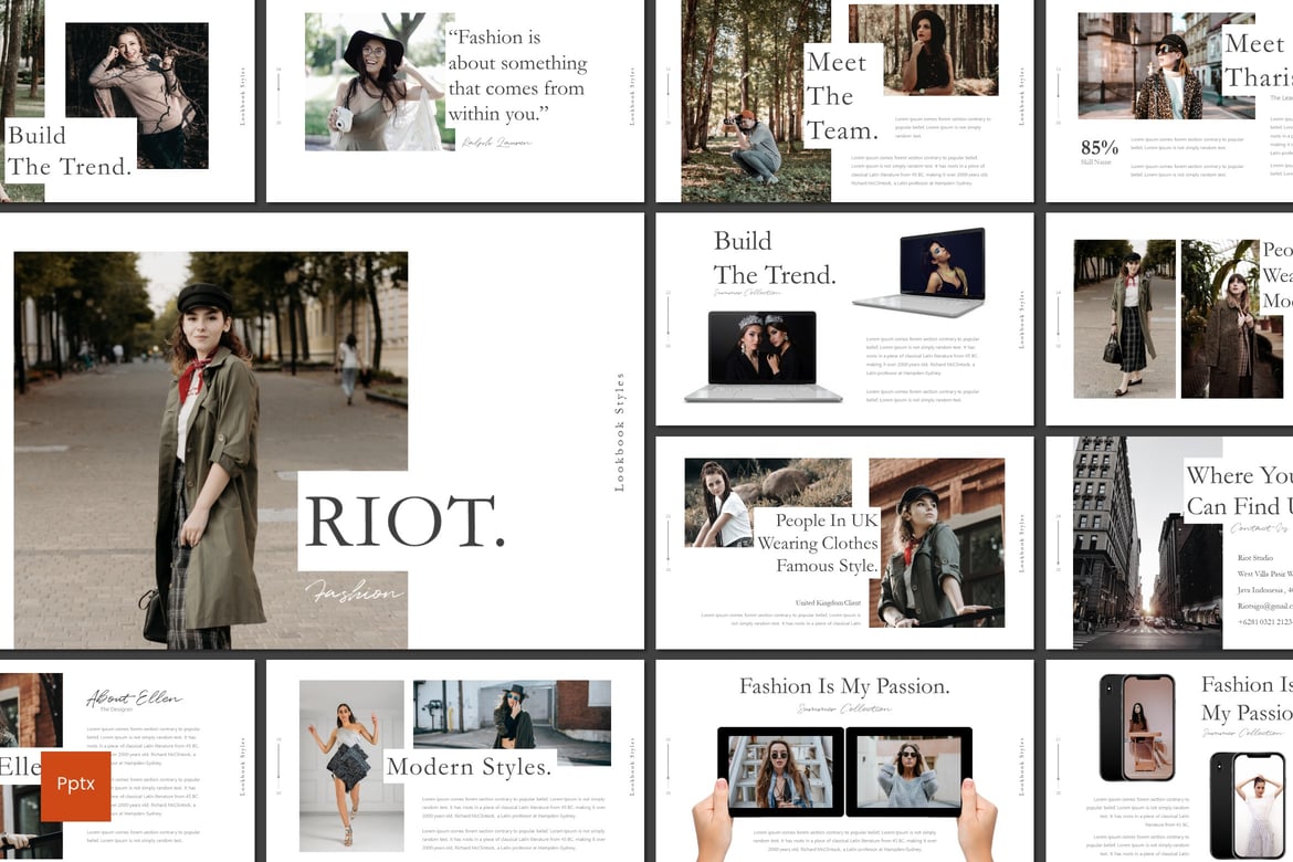 Riot - Template Presentasi PowerPoint Kreatif dan Minimalis