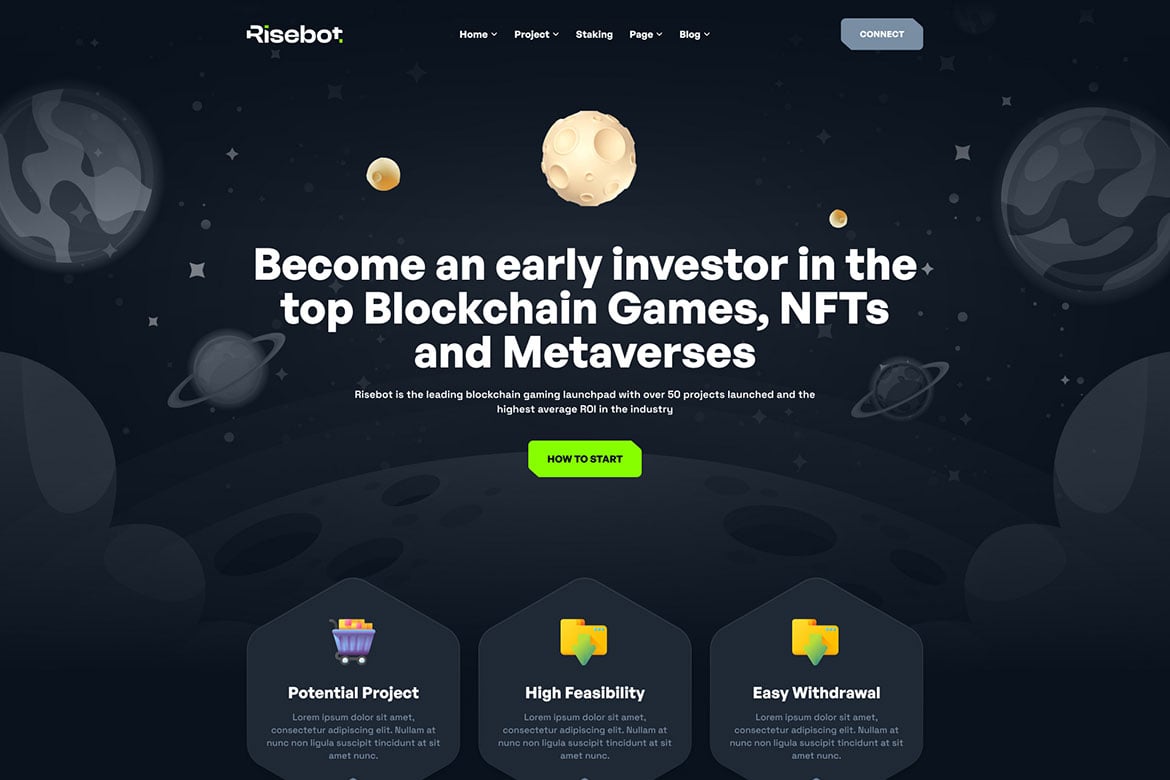 Risebot - Template Web IGO Launchpad Metaverse Berbasis React