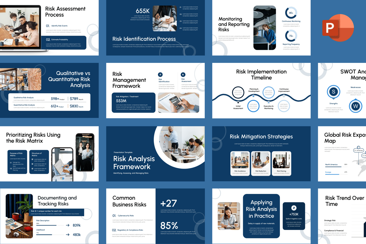 Template PowerPoint Analisis Risiko yang Profesional