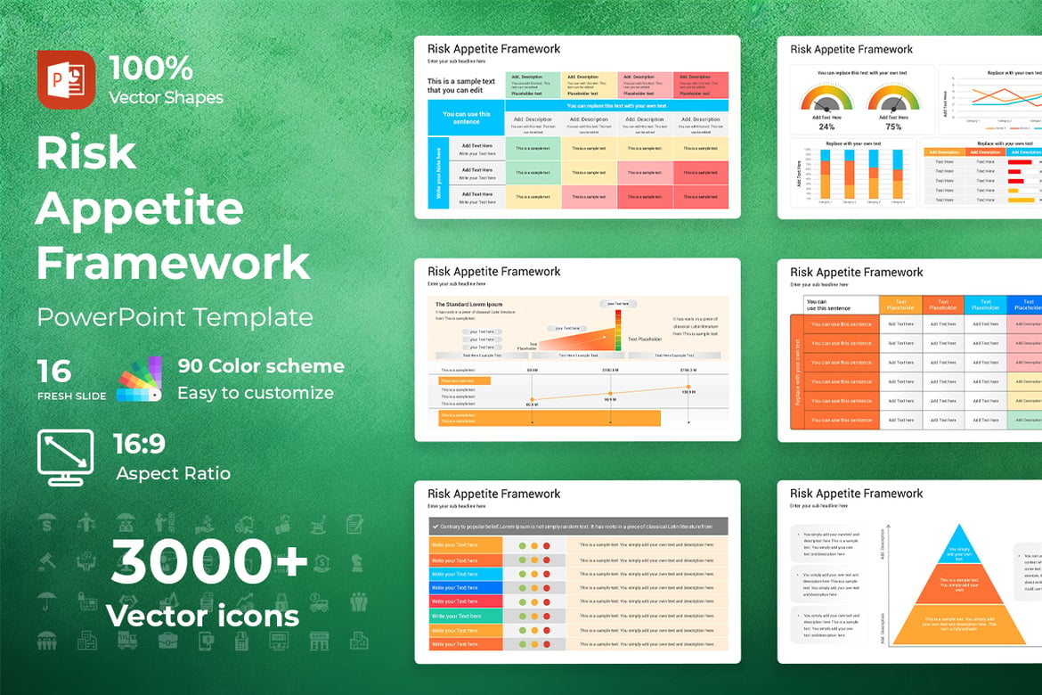 Template PowerPoint Kerangka Risiko yang Menarik dan Profesional