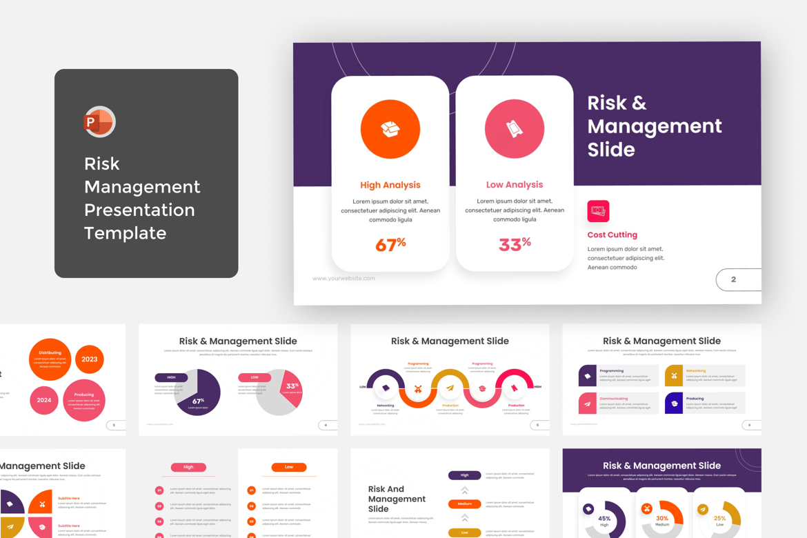 Template PowerPoint Manajemen Risiko yang Menarik
