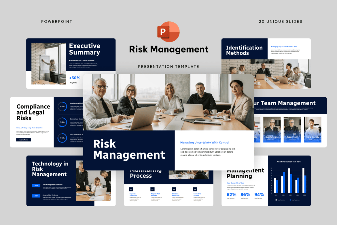 Template Presentasi Powerpoint Manajemen Risiko yang Efektif