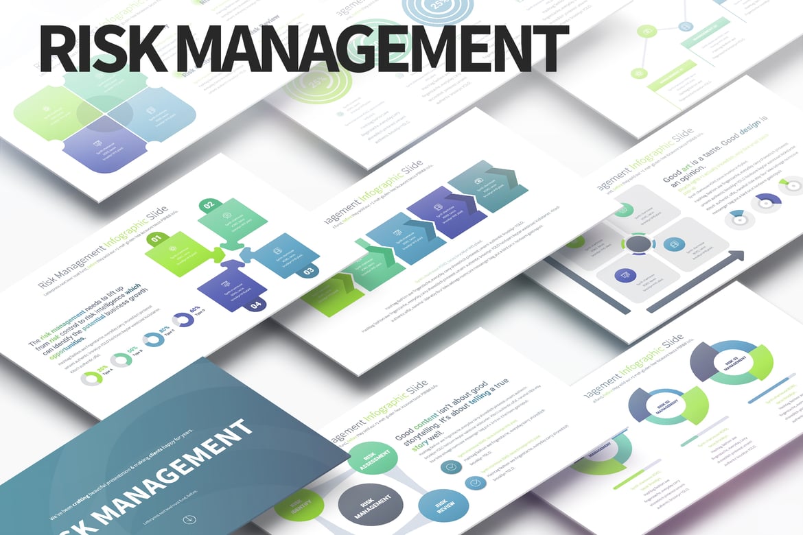 Template PowerPoint Manajemen Risiko - Infografis Menarik