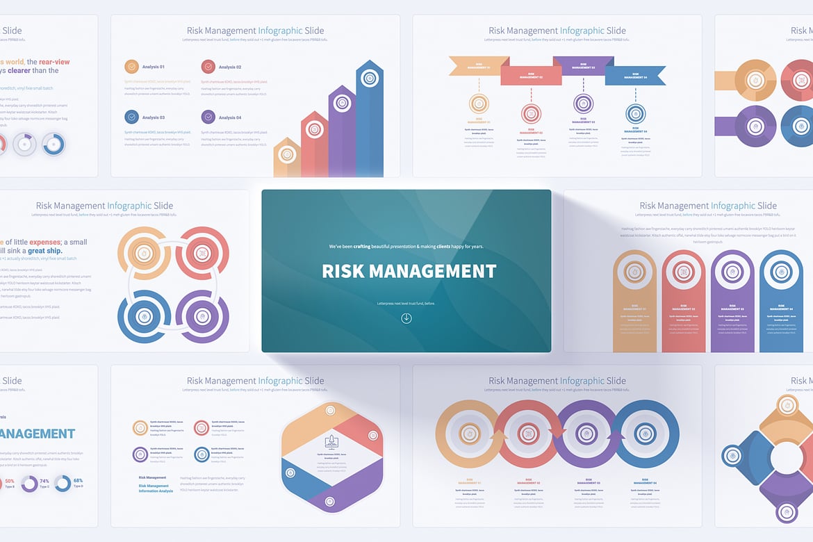 Template PowerPoint Manajemen Risiko yang Menarik dan Profesional