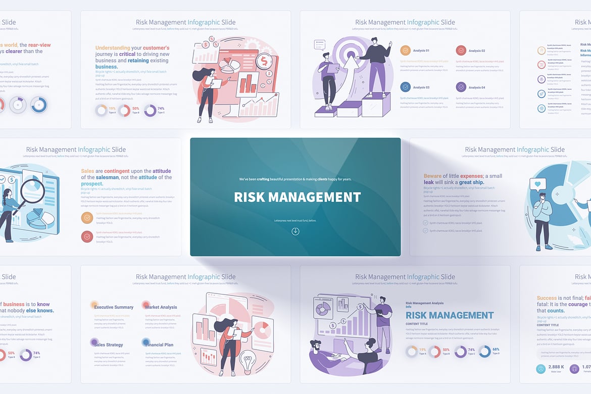 Template PowerPoint Manajemen Risiko yang Menarik