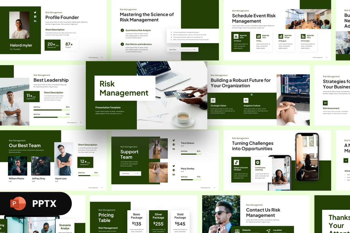 Template PowerPoint Manajemen Risiko Modern untuk Presentasi Bisnis