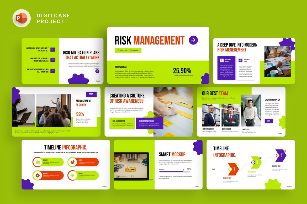 Template PowerPoint Manajemen Risiko yang Profesional dan Menarik