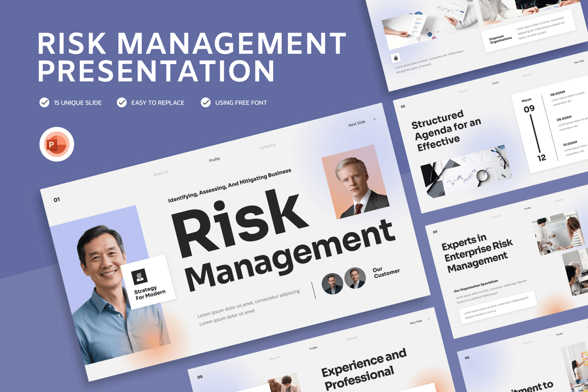 Template Powerpoint Manajemen Risiko yang Menarik dan Profesional
