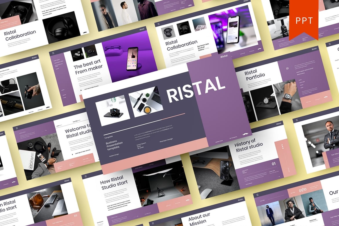 Ristal – Template PowerPoint Bisnis Profesional
