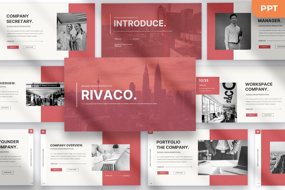 Rivaco - Template Presentasi PowerPoint Modern dan Elegan