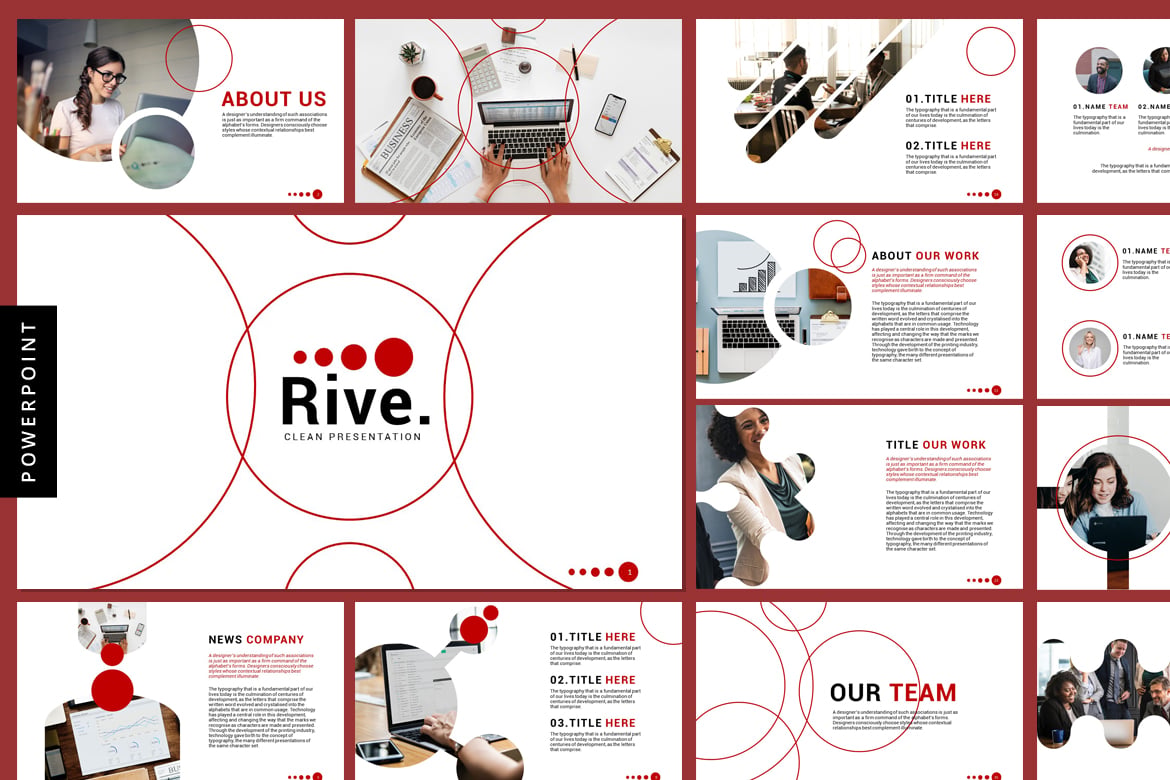 Rive - Template Powerpoint Bisnis yang Modern dan Menarik