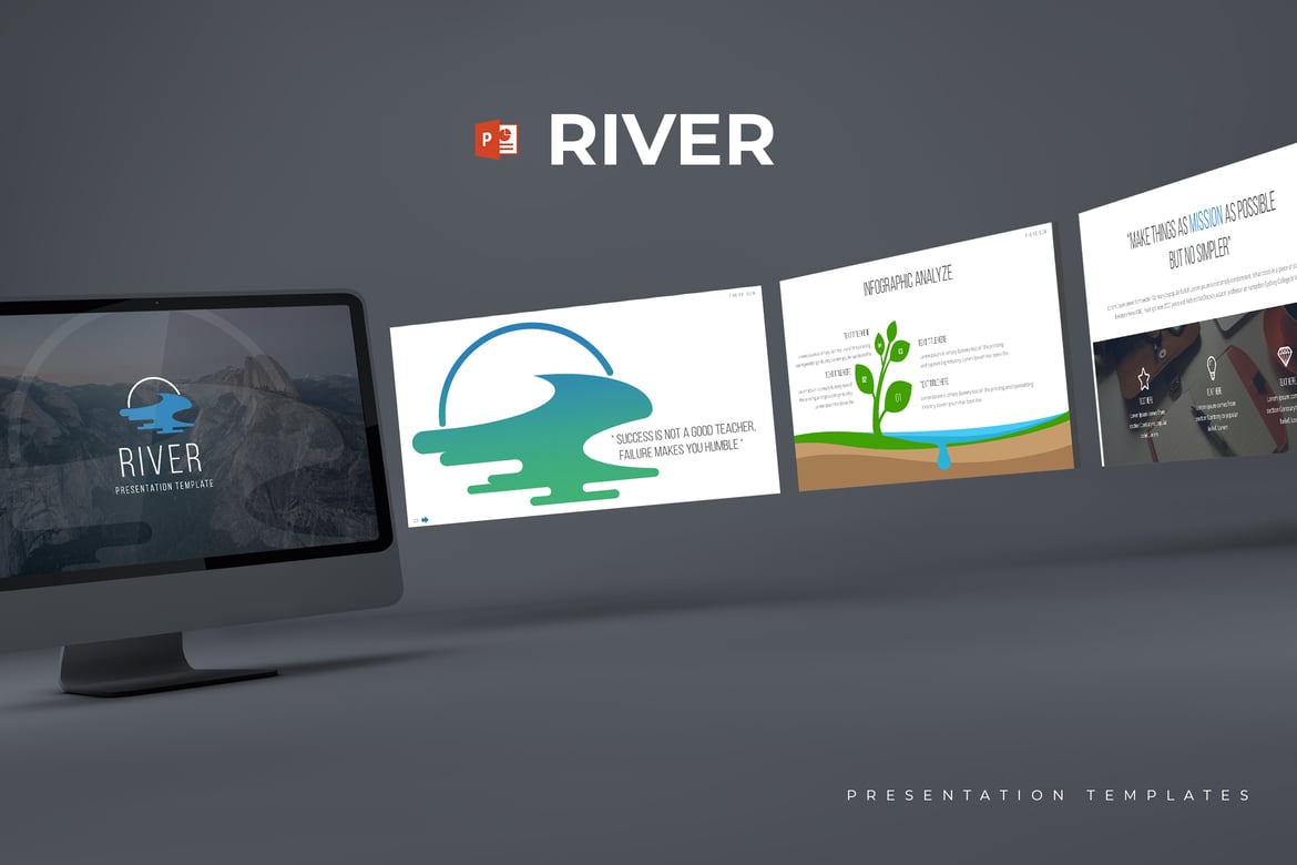 Template PowerPoint River - Presentasi Minimalis dan Kreatif