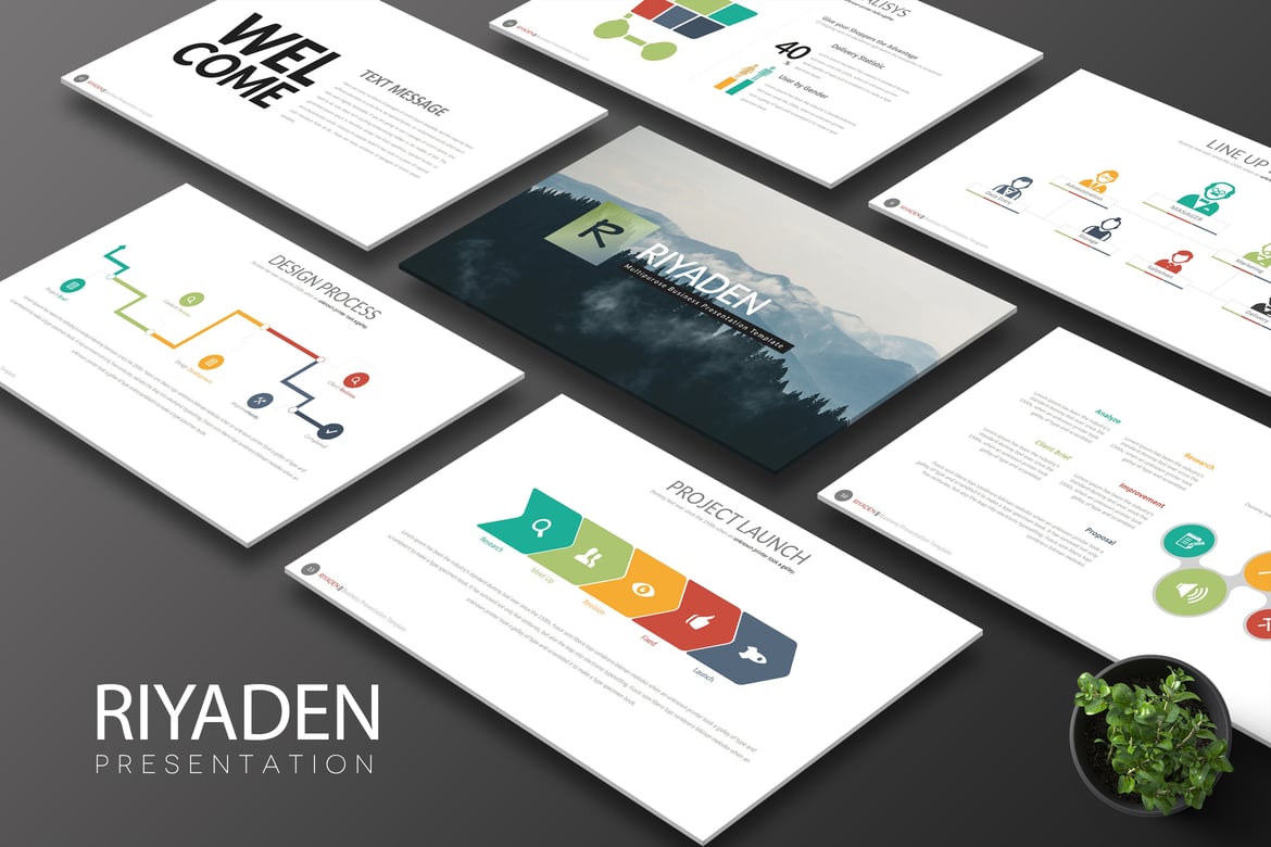 Template PowerPoint Riyaden - Solusi Presentasi Kreatif Anda