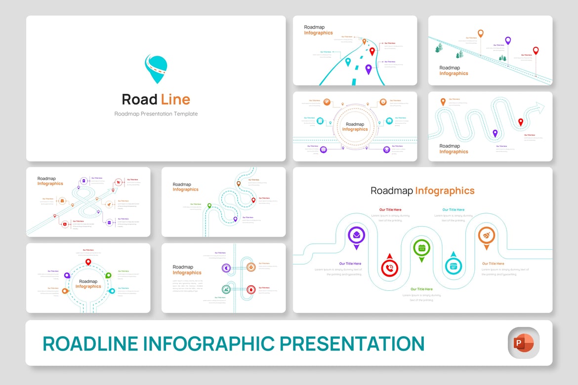 Roadline – Template Presentasi Infografis Peta Jalan yang Profesional