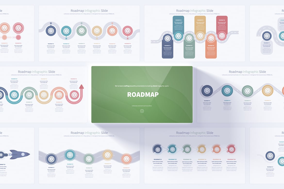 Template PowerPoint Roadmap Infografis yang Menarik
