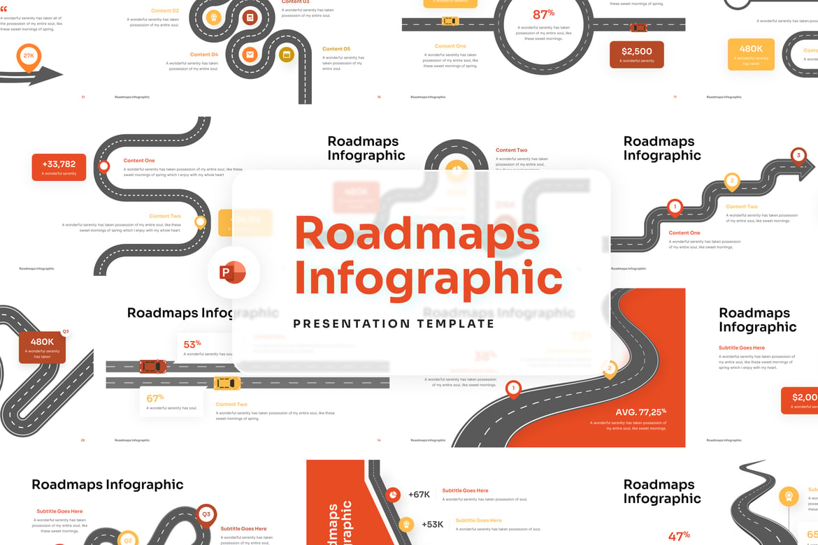 Template PowerPoint Infografis Roadmap yang Menarik