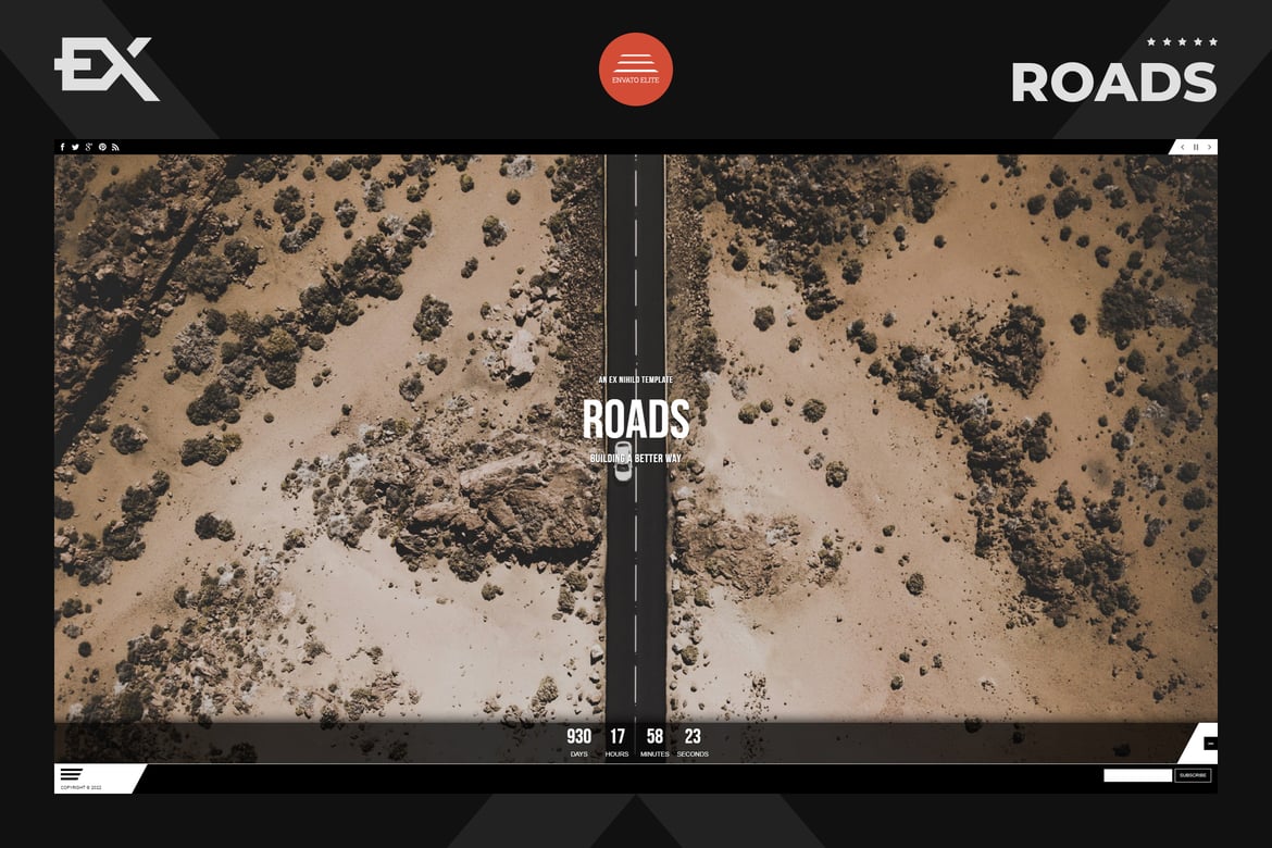 Roads - Template Website 'Coming Soon' Responsif dan Modern