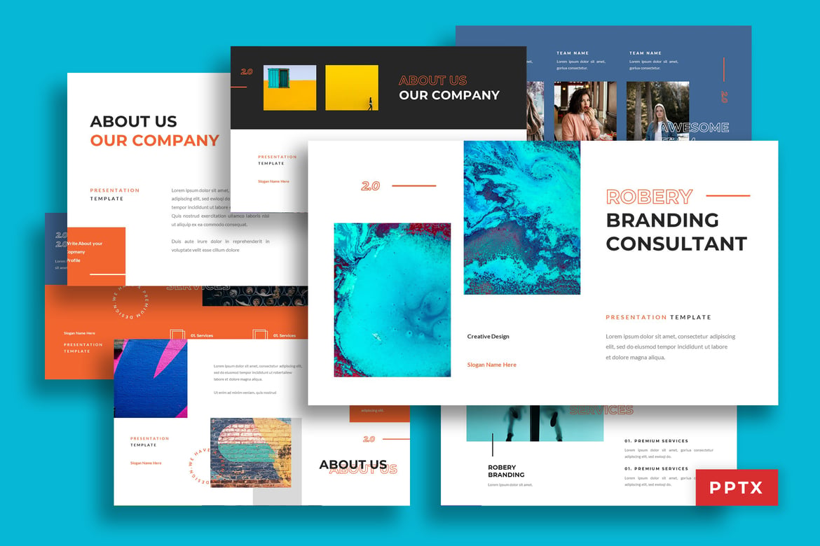 Template Presentasi PowerPoint Robery yang Modern dan Elegan