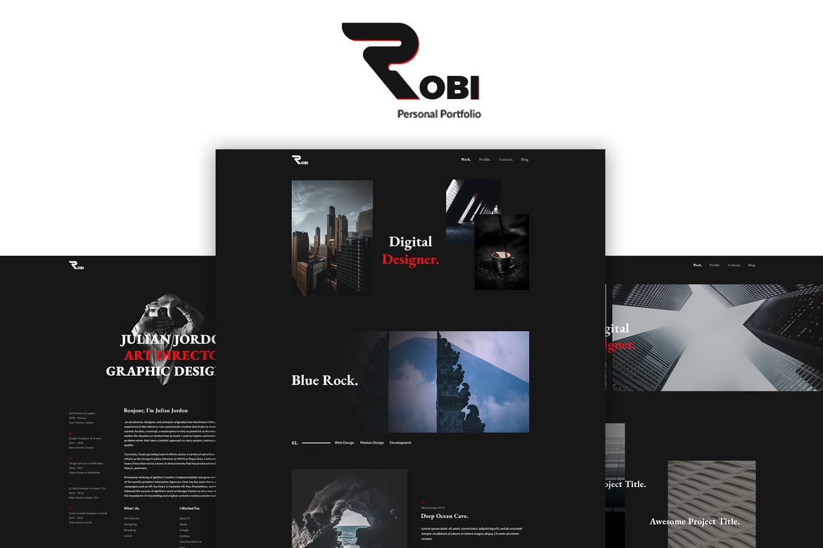 Robi - Template HTML5 Kreatif dan Portofolio yang Menarik