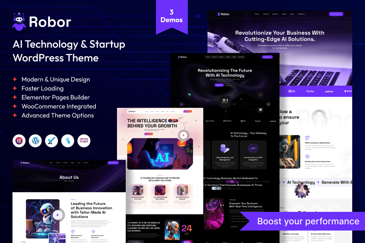 Robor - Tema WordPress Integrasi AI dan Otomasi Terbaik
