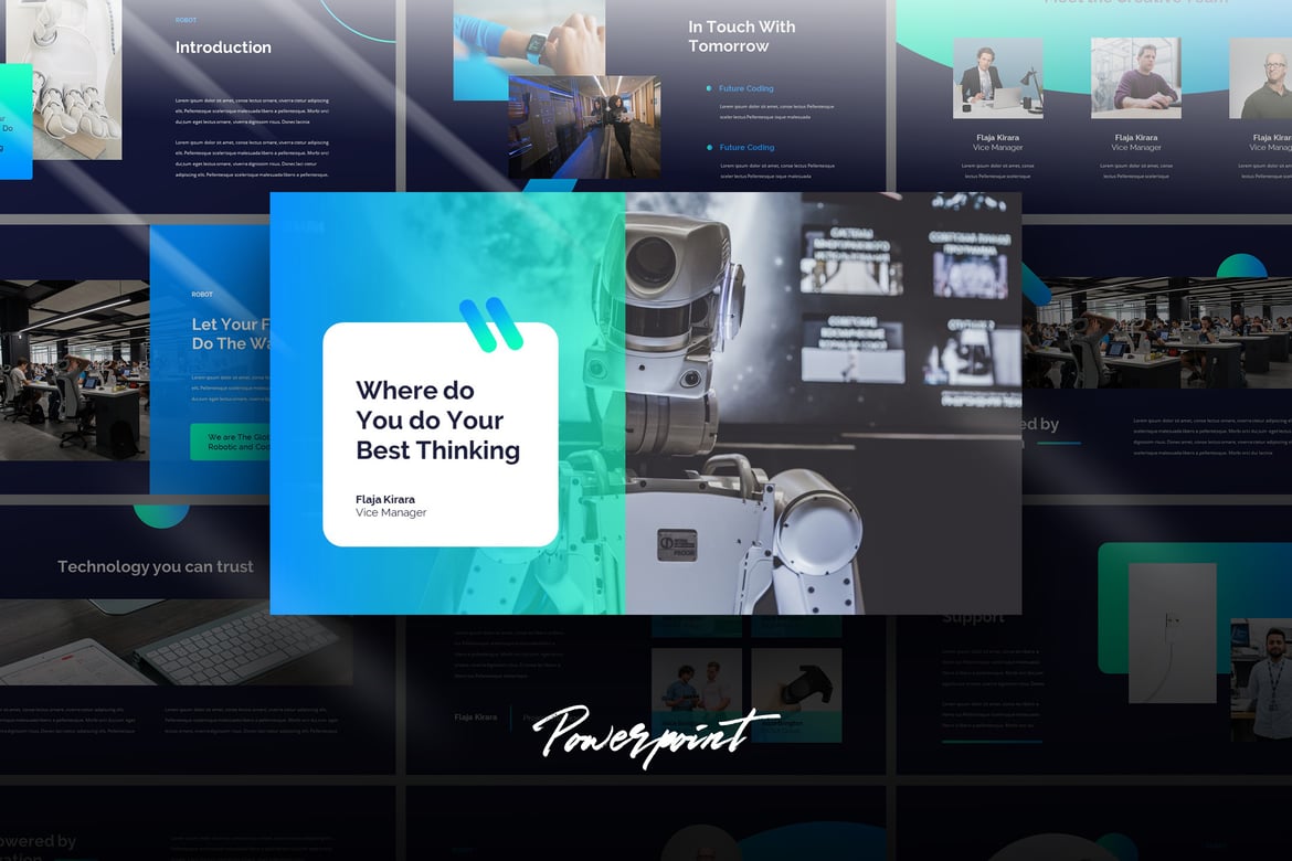 Template Powerpoint Bisnis Robot - Solusi Presentasi Profesional