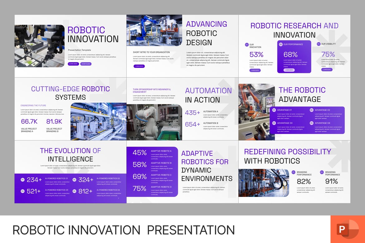 Template Presentasi Inovasi Robotik yang Futuristik