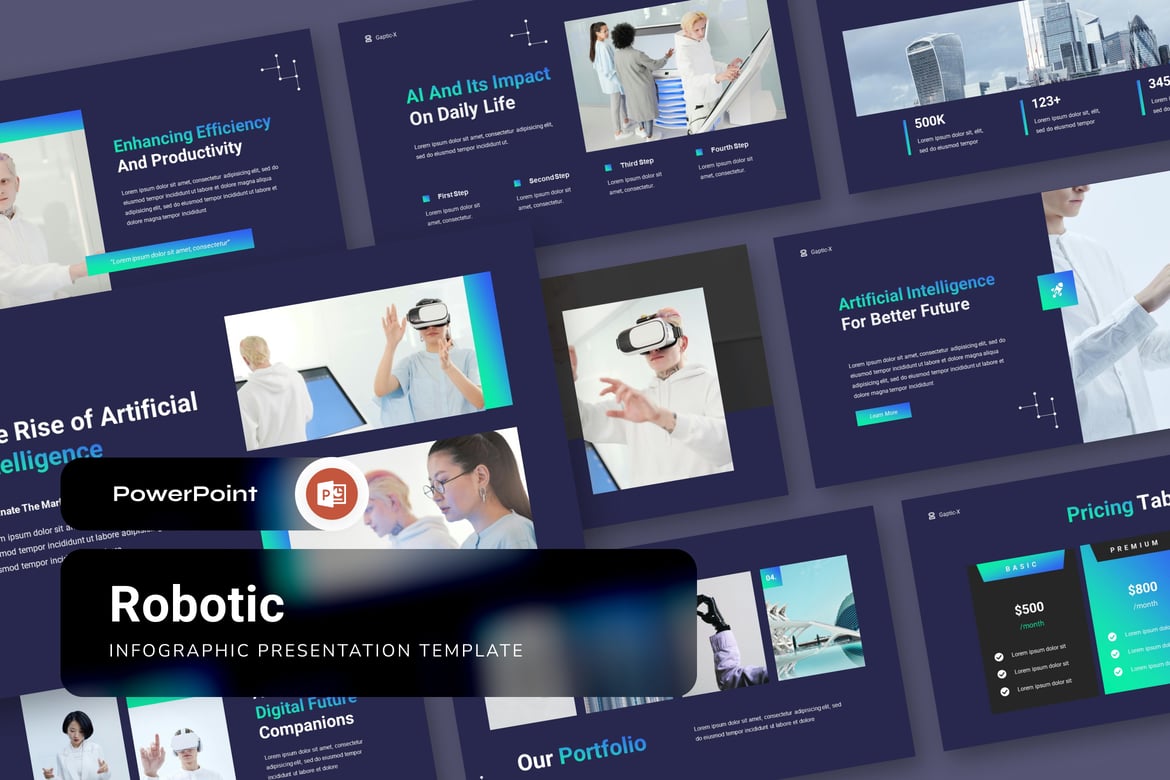 Template Presentasi PowerPoint Robotic yang Menarik