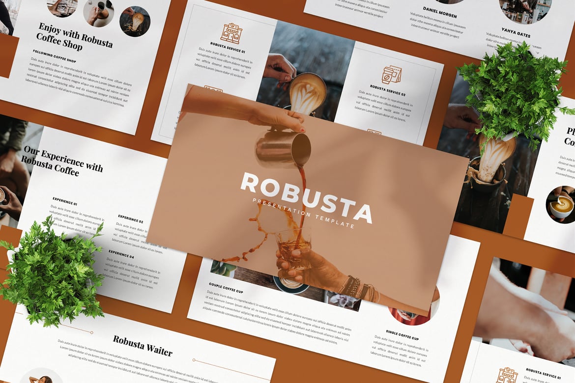 Template PowerPoint Kopi Robusta yang Menarik dan Kreatif