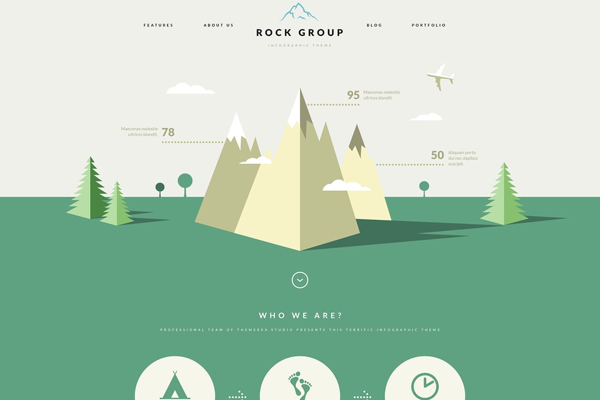 Template Web Infografis RockGroup yang Menarik dan Serbaguna