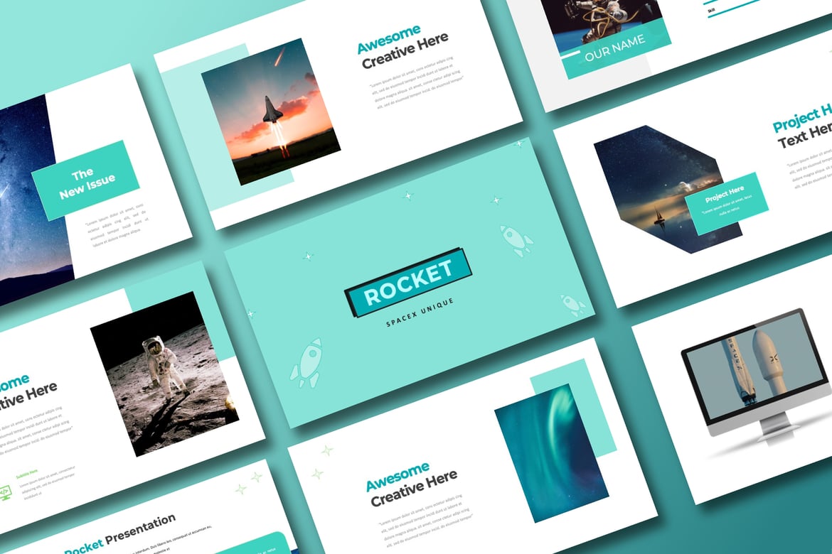 Template Presentasi PowerPoint Rocket Spacex yang Modern dan Fleksibel