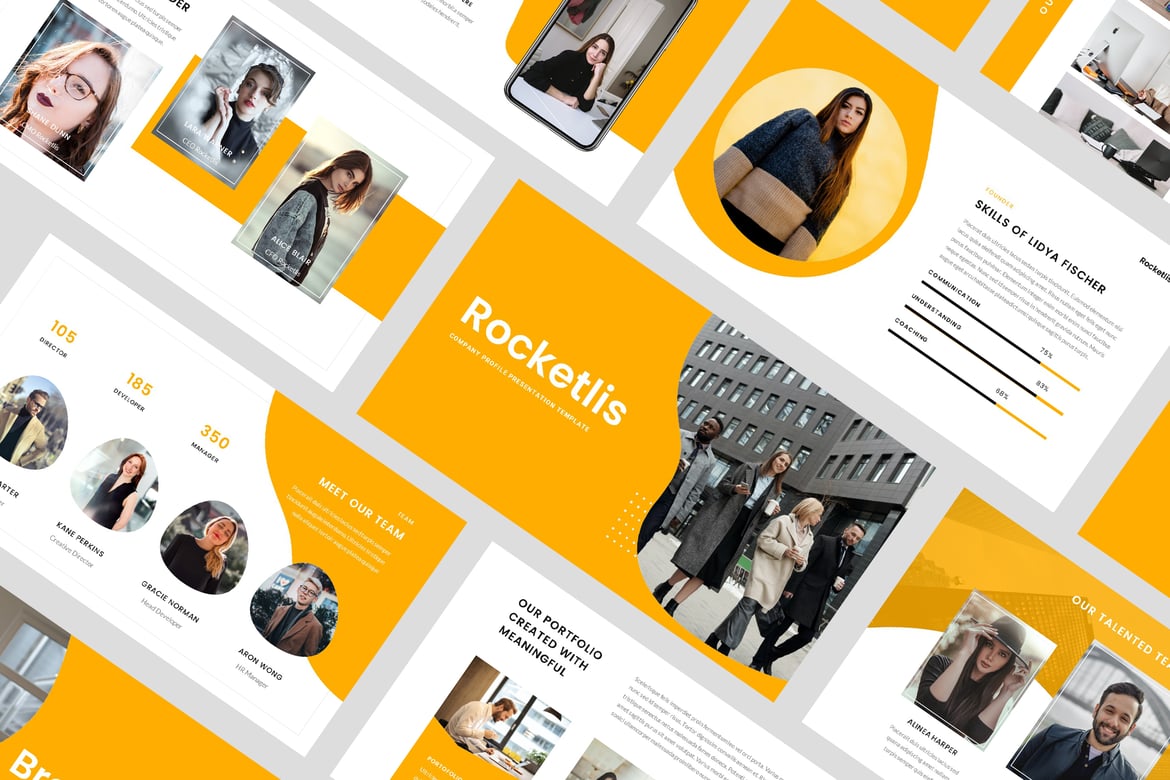 Template PowerPoint Profil Perusahaan Rocketlis yang Menarik dan Profesional