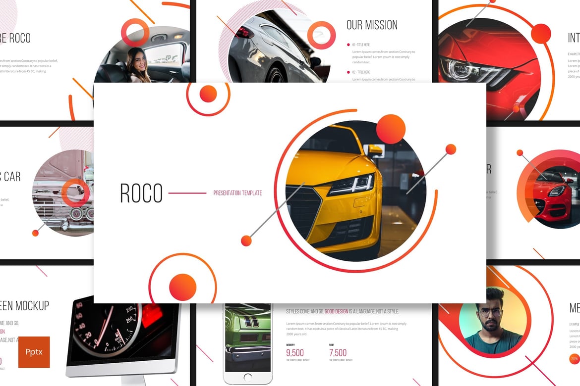 Roco - Template Presentasi PowerPoint Otomotif yang Kreatif dan Minimalis