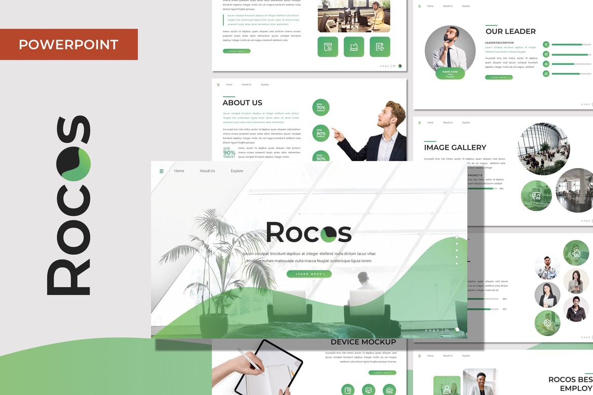 Rocos - Template PowerPoint Serbaguna yang Modern dan Kreatif