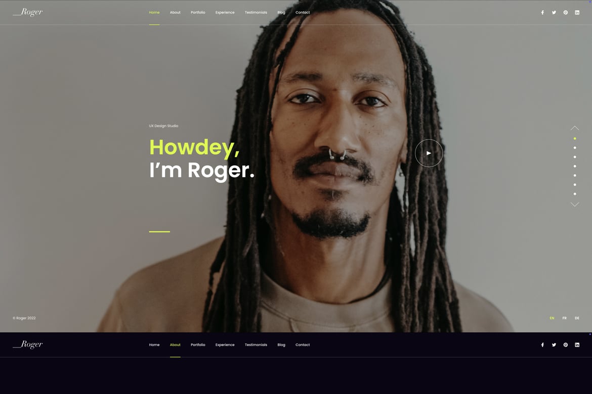 Tema WordPress CV/Resume Roger Day - Solusi Profesional untuk Portofolio Anda