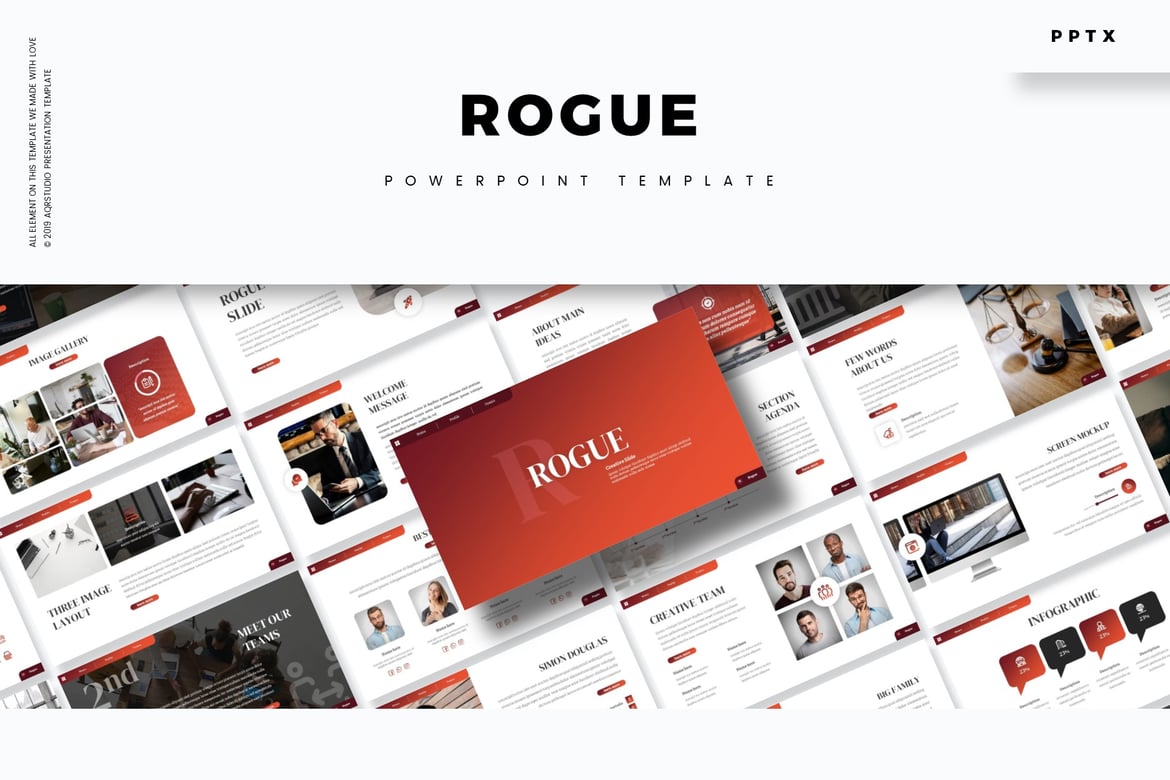 Rogue - Template Powerpoint Kreatif untuk Semua Kebutuhan Presentasi