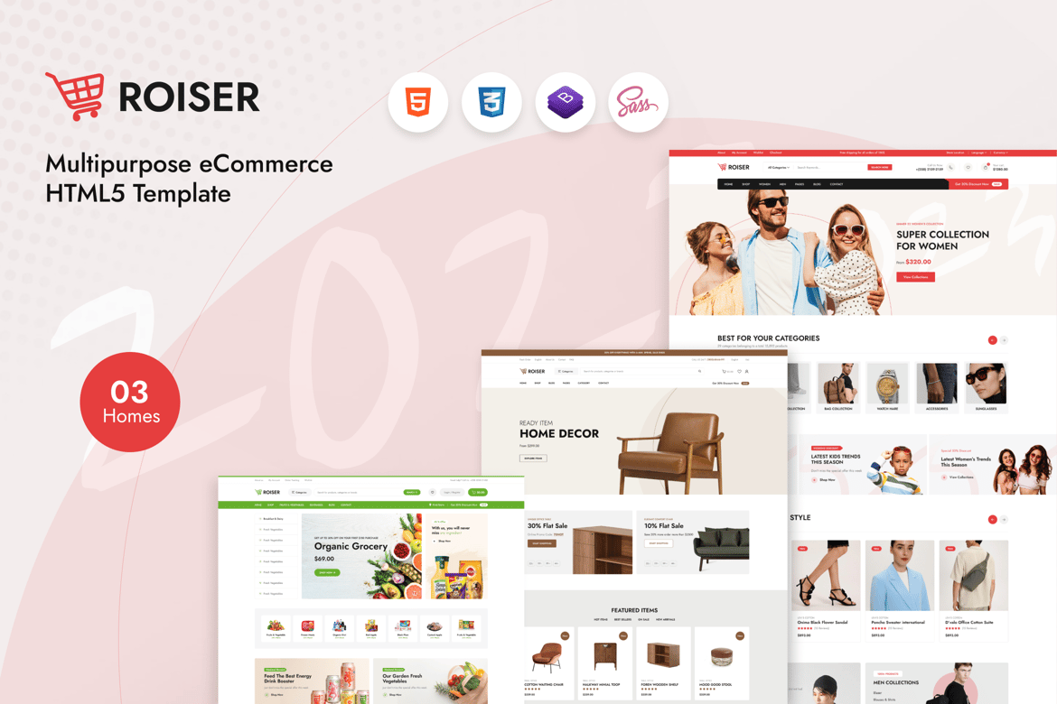 Roiser – Template Website eCommerce Serbaguna HTML5